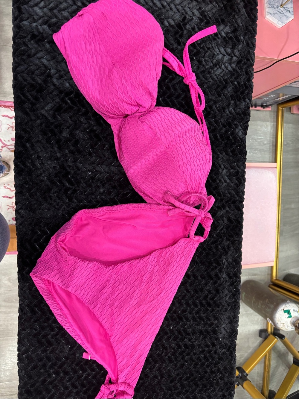 Victoria's Secret Hot Pink Textured Bikini Set
